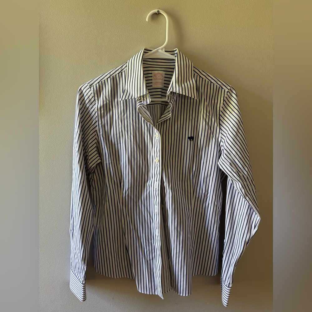 Women’s Brooks Brothers Striped Blue and White Shirt
